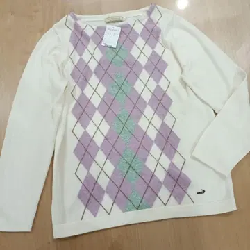 택 포함 새상품 크로커다일 아가일 니트 L 사이즈