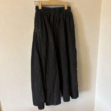 MALAIKA 다크 카키 와이드 팬츠 허리밴딩