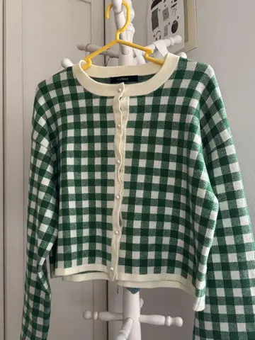 WCloset 체크 무늬 니트 가디건