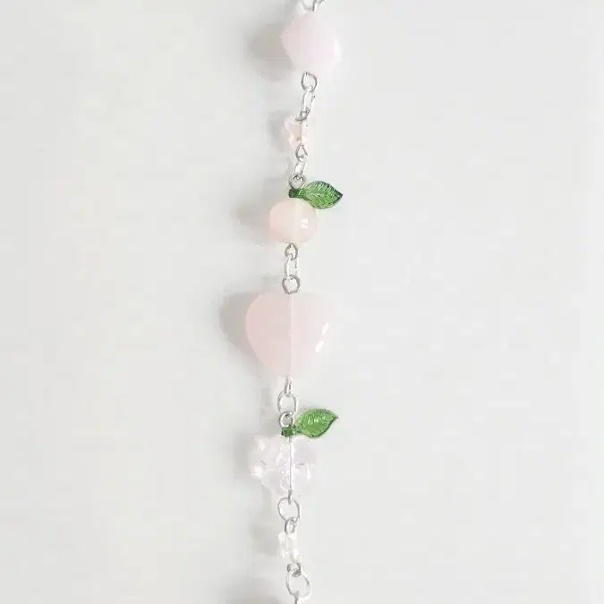 Pink heart bead key ring