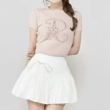 다리치 비쥬 리브 니트탑 핑크