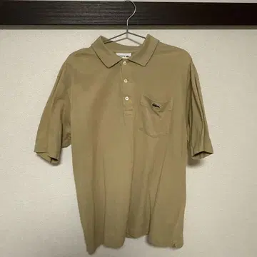 LACOSTE 베이지 피케 셔츠 US L
