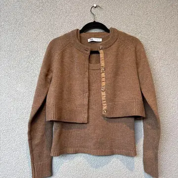 ZARA 브라운 긴팔 가디건