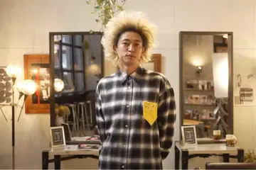 Caltop 칼탑 옴브레 체크 셔츠 브라운 3XL