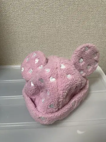 미키 하트 무늬 핑크 모자 58cm