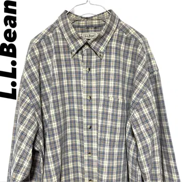 L.L.Bean 엘엘빈 긴팔 셔츠 체크 무늬 L 브라운 블루