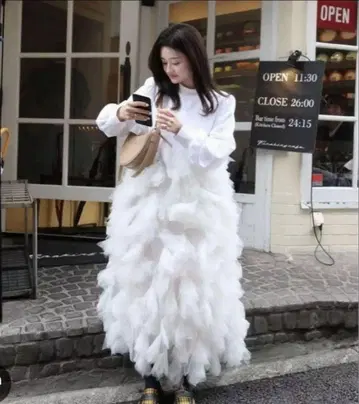 bibiy MARCELLINE OP 맨투맨 튤 원피스 미사용 새상품