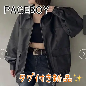 PAGEBOY WZIP 빈티지 가죽 블루종