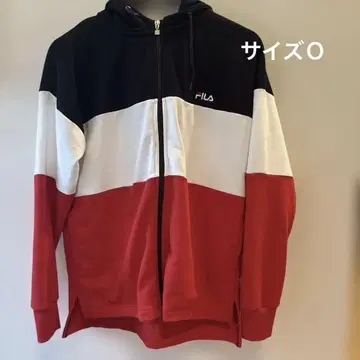 FILA 집업 후드티 블랙/화이트/빨간색