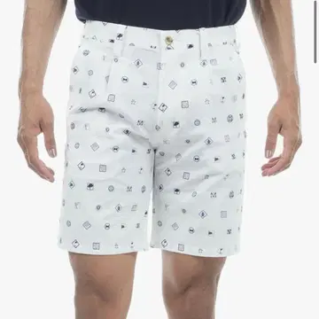 먼싱웨어 골프 하프 팬츠 로고 날개 패턴 축구 소재