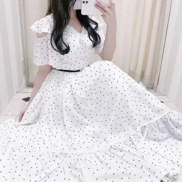 evelyn 플리츠 슬리브 롱 OP 원피스