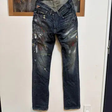 데님 앤 서플라이 페인트 가공 데님