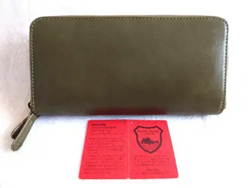 새상품 도치기 가죽 일본제 더블 지퍼 장지갑 그린