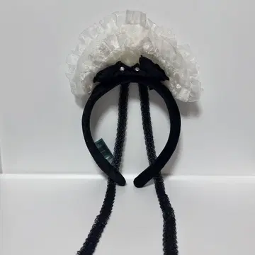 디즈니 호손티드 맨션 프릴 달린 블랙 화이트 머리띠