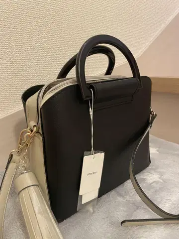 블랙/아이보리 숄더백