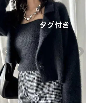 Ameri BUSTIER SET SUPER SOFT CARDIGAN 블랙