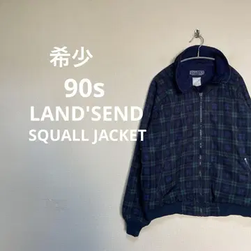 90s LAND'SEND 스콜 자켓 나일론 플리스 체크