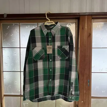 CUSHMAN 그린 계열 체크 플란넬 셔츠 3L