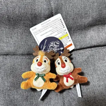 디즈니 크리스마스 봉제 인형 참 오너먼트 칩과 데일