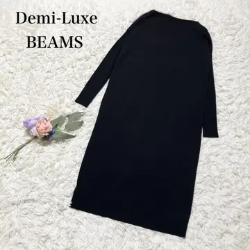 [ Demi-Luxe BEAMS ] 빔즈 프론트 플러피 원피스 블랙