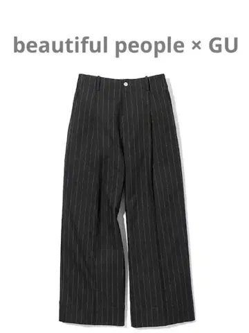 beautiful people x GU 턱 와이드 팬츠 그레이