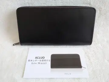새상품 도치기 가죽 일본제 라운드 지퍼 장지갑 블랙