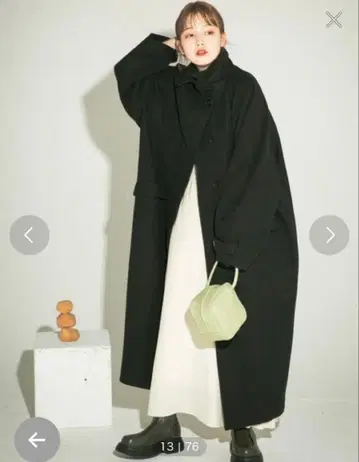 KBF 코쿤 롱 코트 블랙
