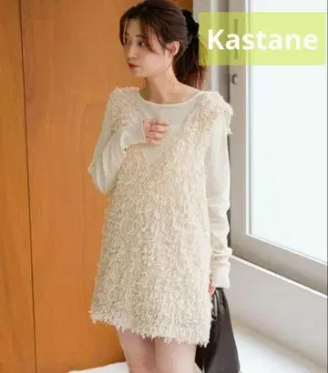 [ 새상품급 ] Kastane 퍼 롱 베스트 (안감 있음)