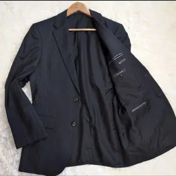 테일러드 자켓 실크 스트라이프 블랙 L