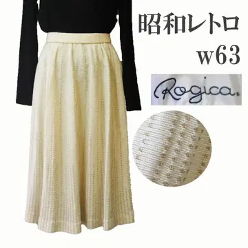 새상품 r1638 Rogica 아이보리 플레어 스커트 w63 니트 쇼와