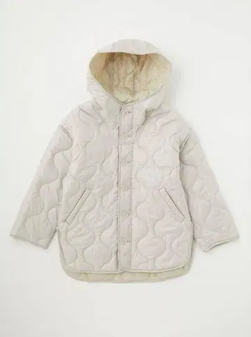 moussy 아이보리 퀼팅 자켓 후드 부착