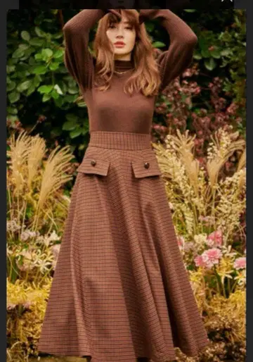 High-rise Shell Checked Skirt