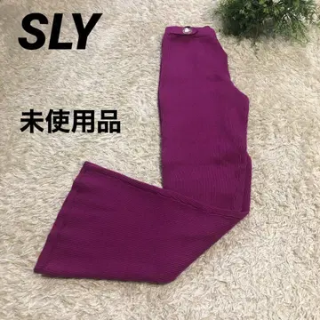 SLY 퍼플 리브 플레어 팬츠