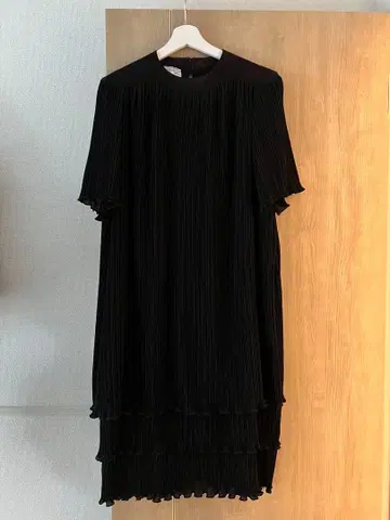 vintage 플리츠 원피스 블랙