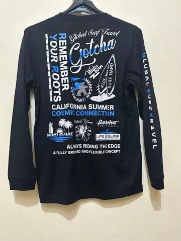 Gotcha 블랙 긴팔 티셔츠