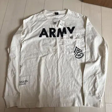 ARMY 로고 아이보리 긴팔 셔츠