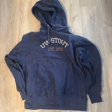 챔피온 프리미엄 리버스 위브 후드티 네이비 M