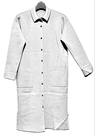 모 유명 제조사 제품, 여성용 셔츠형 울 100% 혼방 롱 코트 화이트