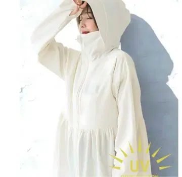 코카 UV 컷 개더 후드티