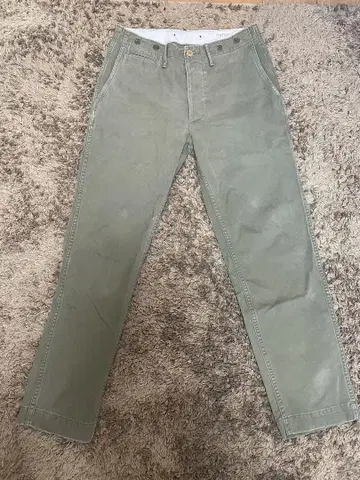 론 헤르만 올리브 그린 치노 팬츠 버튼 플라이