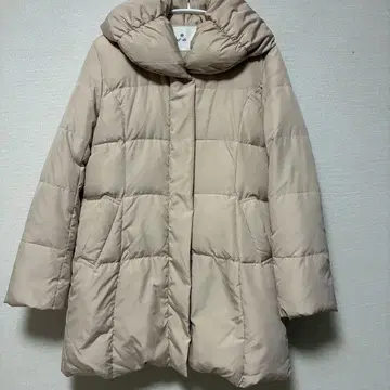 에프데 다운 코트 숄카라 핑크 베이지