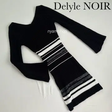 Delyle NOIR 백 리브 니트 타이트 원피스