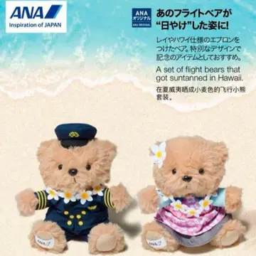 ANA 테디베어 파이롯트와 하와이안 드레스 2체 세트