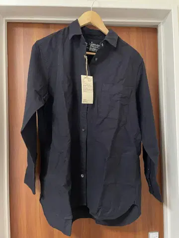 옥스 긴팔 셔츠 블랙 XL 무인양품 카포크 오가닉 코튼