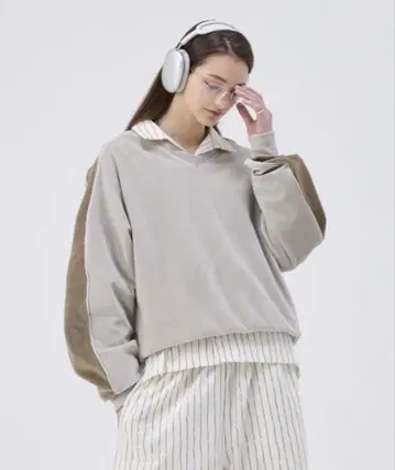 [ SOERTE ] V넥 벨벳 맨투맨