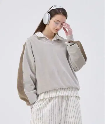 [ SOERTE ] V넥 벨벳 맨투맨