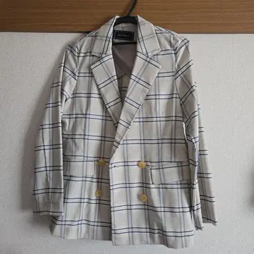 PAGEBOY 체크 무늬 더블 브레스트 자켓