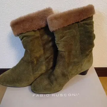 FABIO RUSCONI 올리브 그린 스웨이드 부츠 사이즈 36