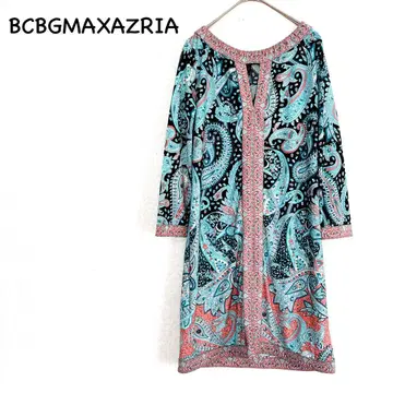 BCBGMAXAZRIA 튜닉 원피스 페이즐리 무늬 XXS