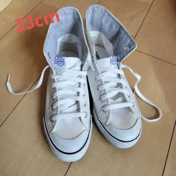 CONVERSE 화이트 하이컷 스니커즈 23cm